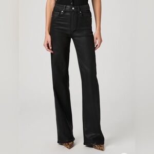 PAIGE Sasha 32" Wide Leg Jean - BLACK FOG LUXE COATING